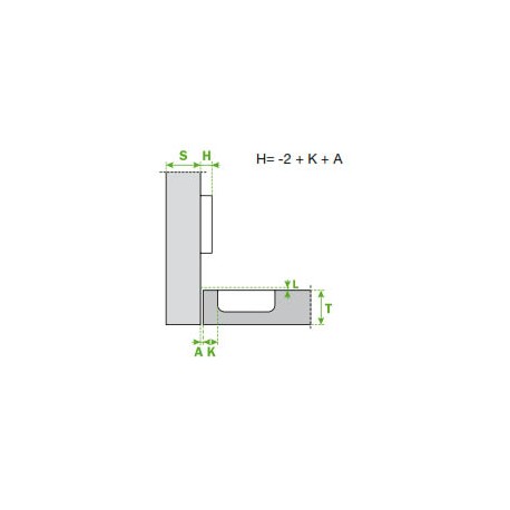 BISAGRA SALICE SERIE 200 - 110º RECTA ATORNILLABLE + BASE DOMI DE CRUZ ACERO ATORNILLABLE