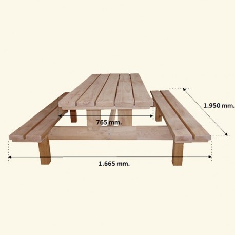 MESA DE PICNIC EN CRUDO