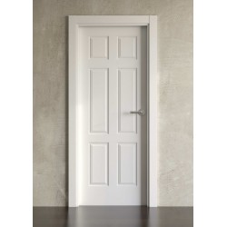 Puerta lacada en blanco modelo clásica 6br