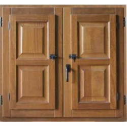 Ventana de Madera de Pino con Ventanillos