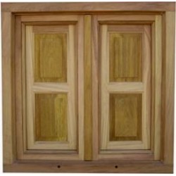 Ventana de Madera de Pino con Ventanillos 2