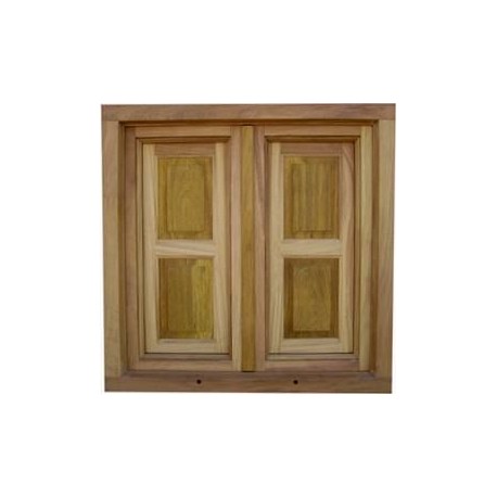 Ventana de Madera de Pino con Ventanillos
