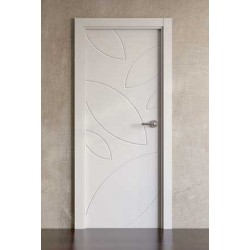 Puerta lacada en blanco Block modelo Imaginación Hojas