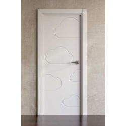 Puerta lacada en blanco Block modelo Imaginación Nubes