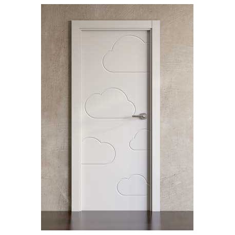 Puerta lacada en blanco Block modelo Imaginación Nubes